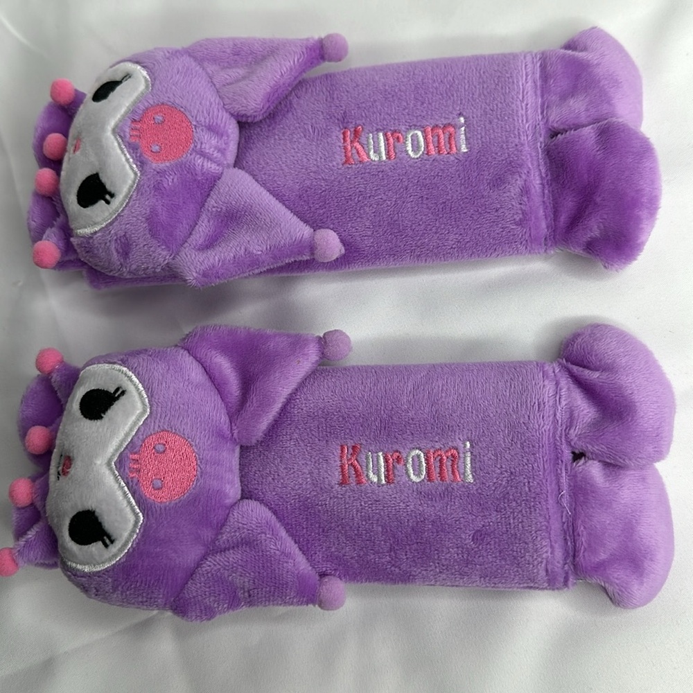 Sanrio KUROMI Plush Car Seat Belt Extended Comfort Shoulder Pads - Picture 4 of 7